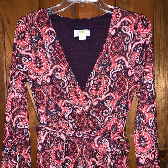 Anthro Belted Paisley Fit & Flare Knit Dress - Picture 4 of 16